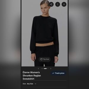 Eterne Black Shrunken Raglan Sweatshirt & Sweatpants